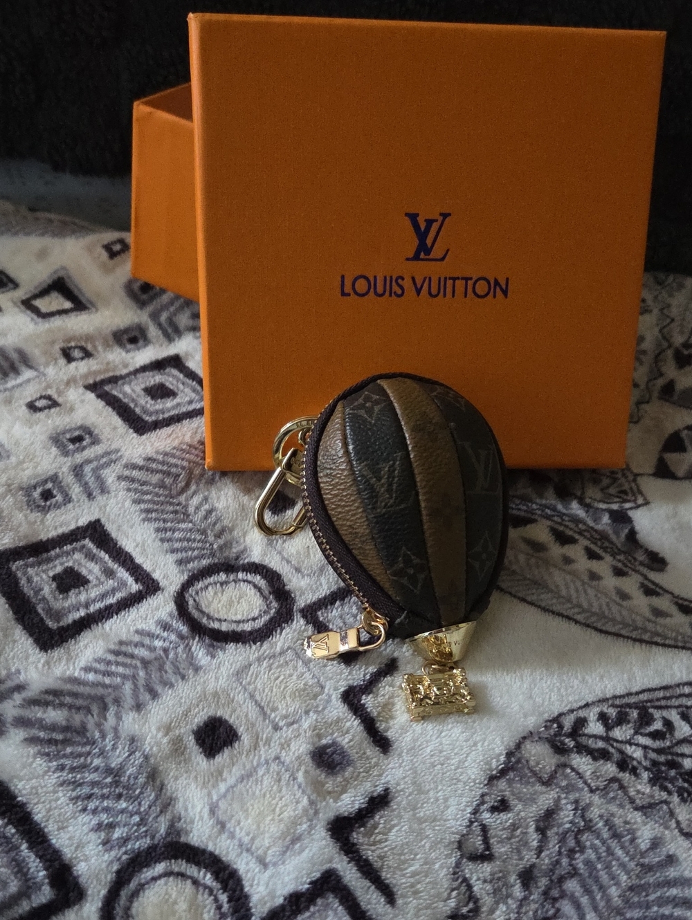 Louis Vuitton Brown Monogram Hotair Balloon Key Pouch with Gold Hardware